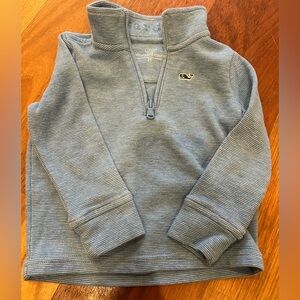 Vineyard Vines Toddler Boys 2T Quarter Zip Pullover Blue Striped Whale Logo